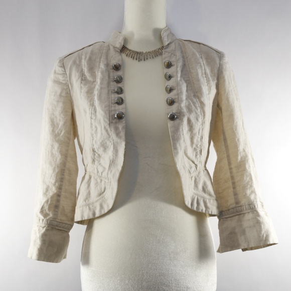 White House Black Market Jackets & Blazers - White House Black Market Linen Cropped Jacket - 8